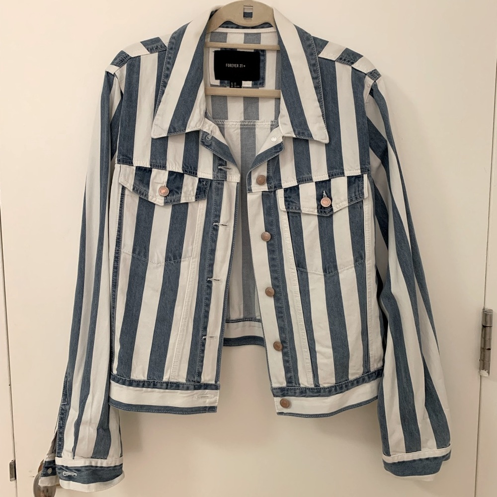 Striped denim jacket